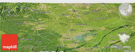 Satellite Panoramic Map of Fushun