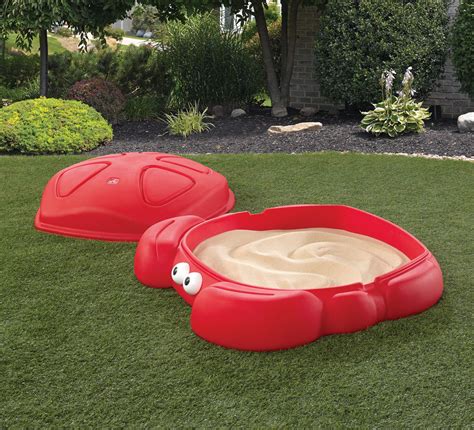 Step2 Crabbie Sandbox Kids Plastic Outdoor Sandbox with Cover - Walmart ...