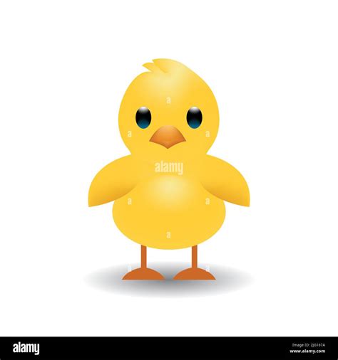 Gracioso amarillo pollo recién nacido lindo personaje emoji vector Ilustración Imagen Vector de ...