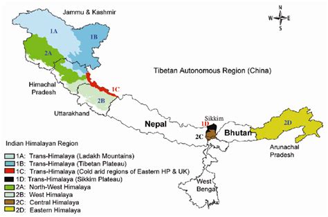 Map showing the proposed areas under the new Trans-Himalayan ...