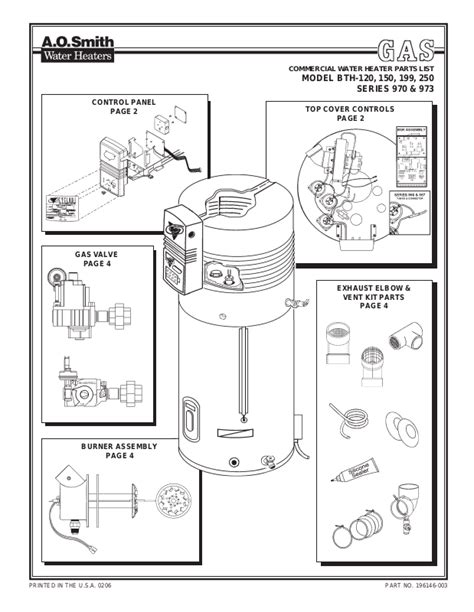 A. O. Smith BTH-120 Parts List