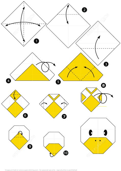 How to Make an Origami Duck Face Step by Step Instructions | Free Printable Papercraft Templates