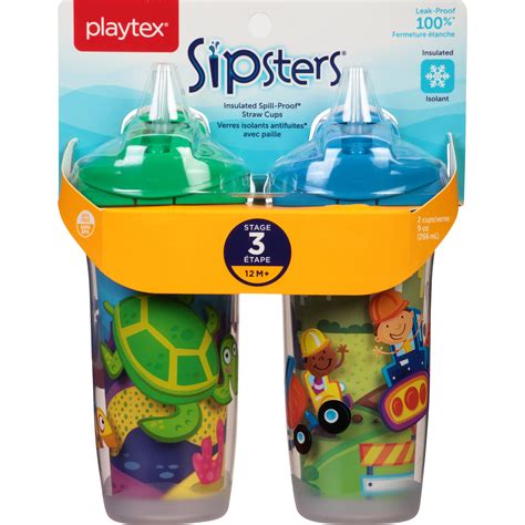 Playtex Sipsters Stage 3 Insulated Straw Sippy Cup, 9 Oz, 2 Pk (Color May Vary) - Walmart.com ...