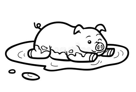 Cute Pig In Mud coloring page - Download, Print or Color Online for Free