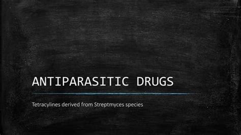 Classification of antiparasitic drugs