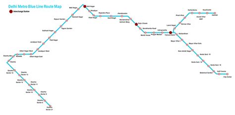 Blue Line Route Map- Delhi Metro Blue Line Map- Blue Line Metro Map