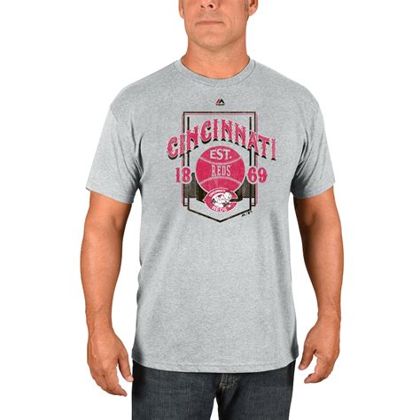 Men's Cincinnati Reds Majestic Gray Vintage Style T-Shirt