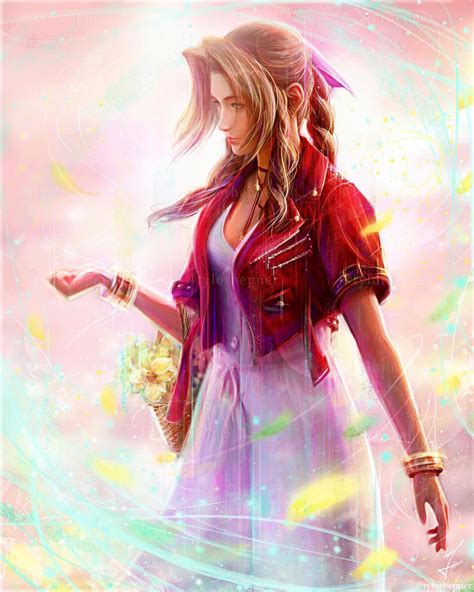 Aerith Painting- Continuing my FF7 drawing series leading up to Intergrade. : r/FinalFantasy