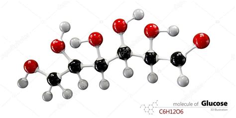 Glucose molecule, ball and stick model. Glucopyranose. Stock Photo by ...