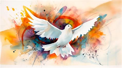 Premium AI Image | A abstract watercolor painting of a white dove of ...