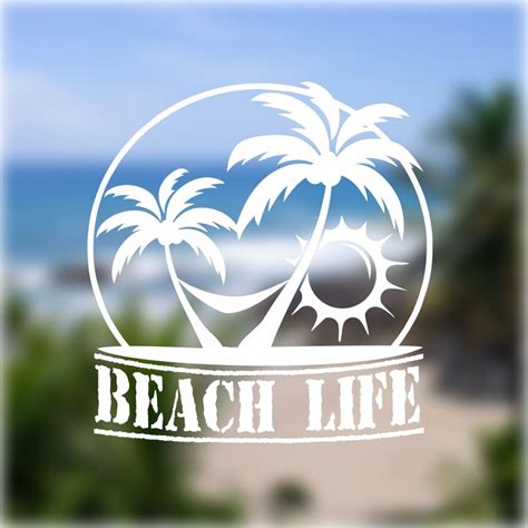 BEACH LIFE Decal BEACH Sunset Vinyl Decal Sticker Nature | Etsy