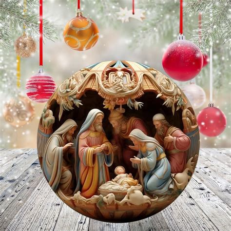 Amazon.com: Nativity Christmas Ornament, Christmas Nativity Scene ...