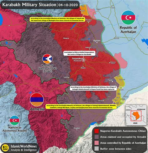 Latest Updates On Karabakh Clashes, 4 October 2020 (Map Update) - Islamic World News