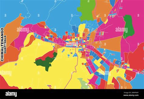 Colorful vector map of Chimaltenango, Chimaltenango, Guatemala. Art Map ...