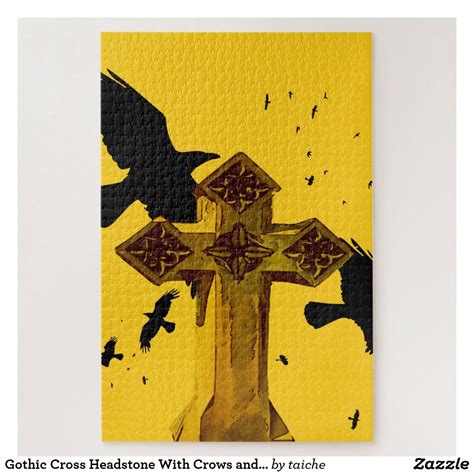 #Gothic #Cross #Headstone With #Crows and #Ravens #Jigsaw #Puzzle #customgifts #ATSocialMediaUK ...