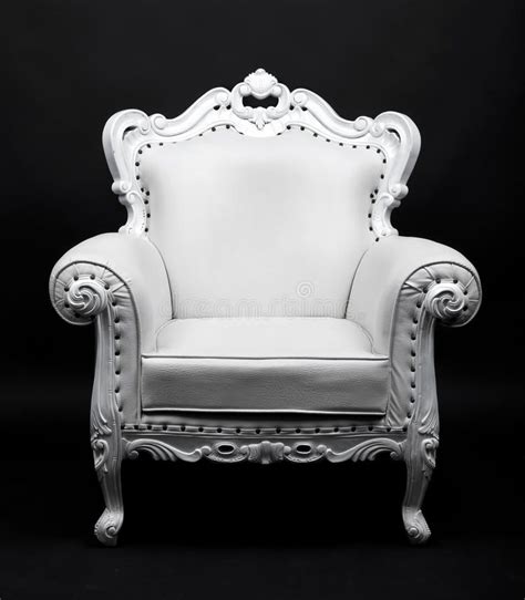 White chair. White leather decorative chair on black background , #AFF, #leather, #chair, #White ...