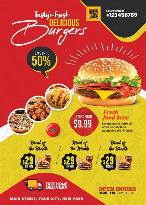 Fast Food Flyer Design PSD Template | PSDFreebies.com