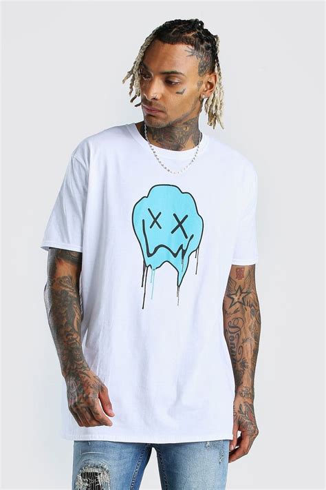 Oversized Drip Face Graphic T-Shirt | Print t shirt, T shirt, Shirt designs