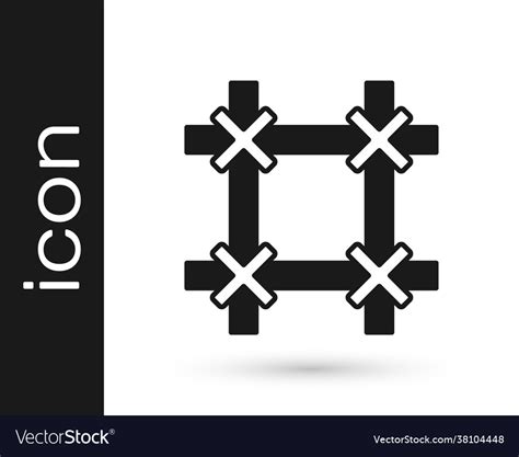 Black prison window icon isolated on white Vector Image