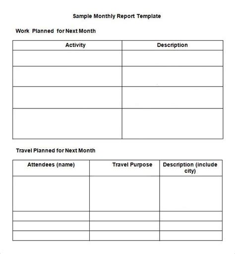 Monthly Report Template | Free Word Templates