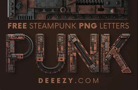 FREE Steampunk Industrial Alphabet - Commercial Use Fonts & Graphics Freebies