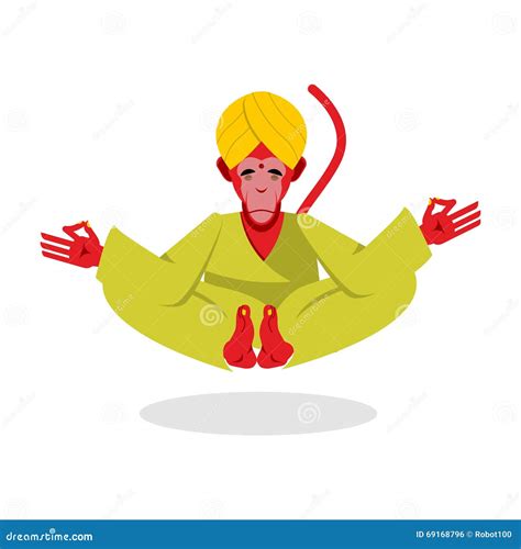 Monkey Yoga. Monkey Yogi Meditates. Red Monkey Engaged in Yoga. Stock Vector - Illustration of ...