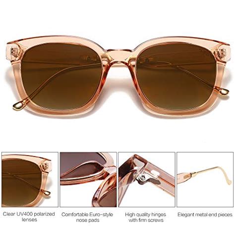 SOJOS Classic Square Polarized Sunglasses for Women Men Retro Trendy ...