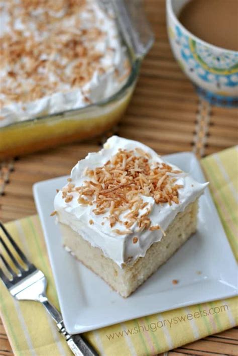 Coconut Pudding Cake - Shugary Sweets