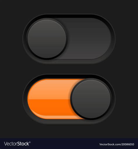 On and off icons black toggle switch interface Vector Image