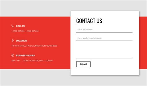 Overlapping contact form Web Design