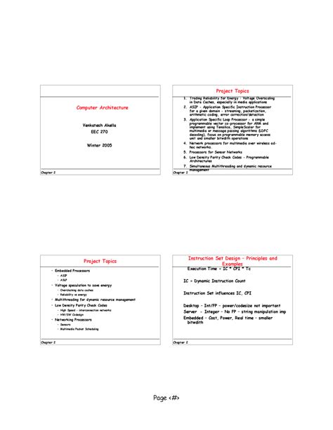 Instruction Set Design: Principles and Examples - Lecture Slides | EEC 270 - Docsity