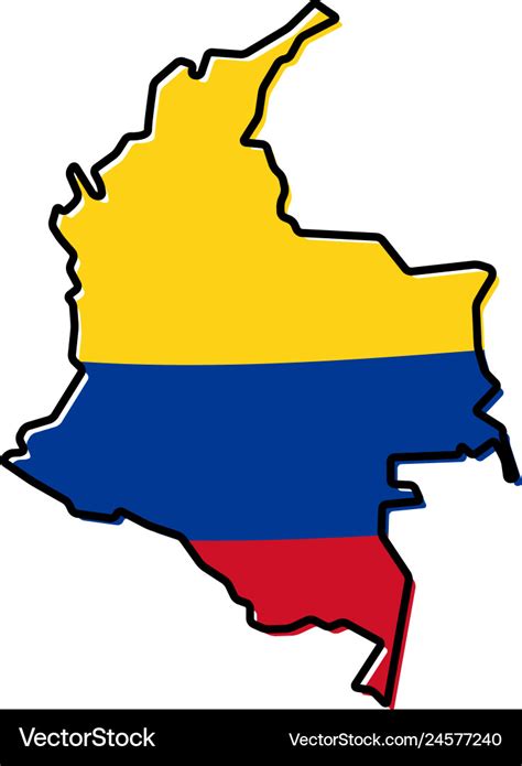 Simplified map of colombia outline with slightly Vector Image