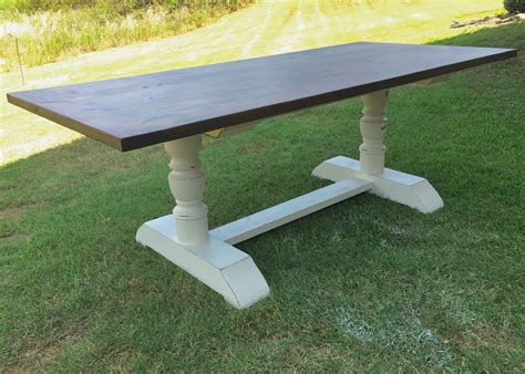 Hand Crafted Pedestal Style Farmhouse Dining Room Table by Boardman Co Woodworks LLC ...
