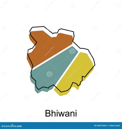 Bhiwani Map Illustration Design, Vector Template with Outline Graphic ...