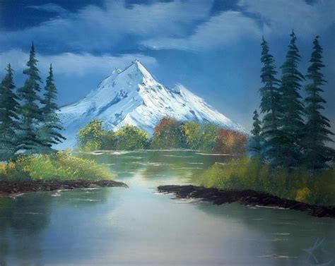 Mountain Lake Painting by Keith Sachs