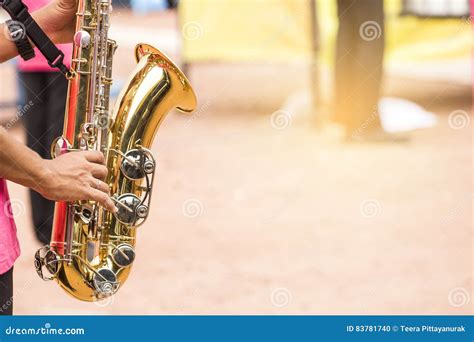 Children are Blowing Baritone Saxophone Jazz Music Stock Photo - Image ...