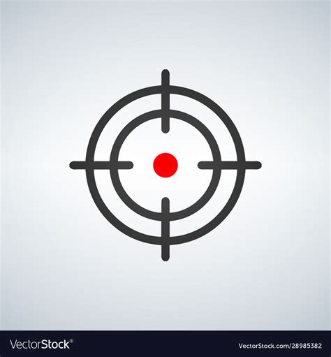 Crosshair with red dot icon isolated on white Vector Image