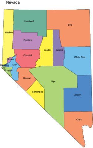 Nevada Map with Counties