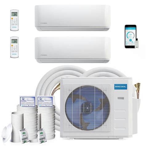 MRCOOL 24,000 BTU 2 Ton 2-Zone Ductless Mini-Split Air Conditioner and Heat Pump with 25 ft ...