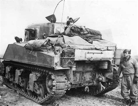 Tank Crew Atop M4 Sherman Tank named Atom Atlas near Cisterna 1944 | World War Photos