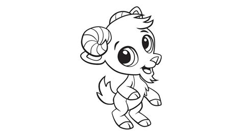 Baby goat coloring printable