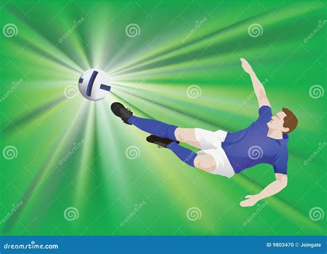 Blue striker on green stock vector. Illustration of play - 9803470