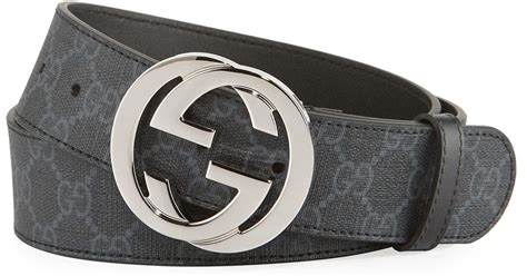 Lyst - Gucci Gg Supreme Belt With G Buckle in Black