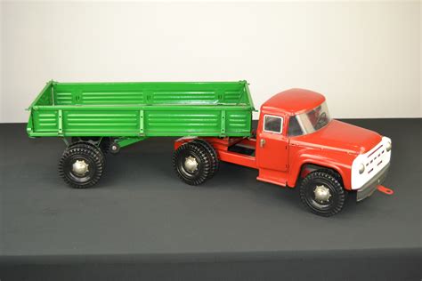 Vintage Large Semi Trailer Truck Toy, USSR, 1990s | Retro Station