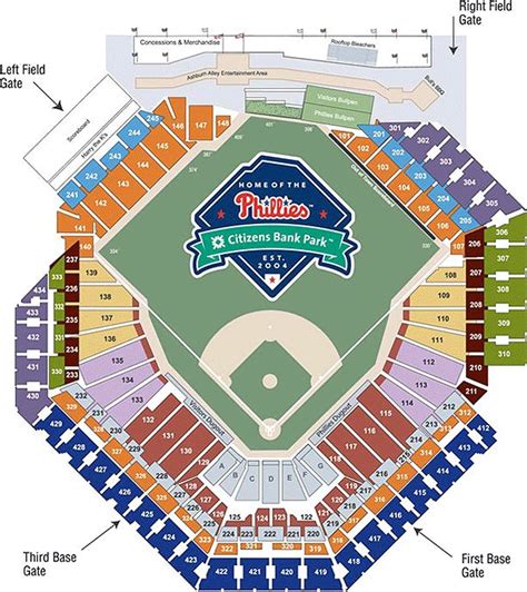 Citizen Bank Park seating chart. | 野球場, 野球