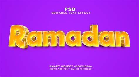 Premium PSD | Ramadan 3d editable text effect photoshop template