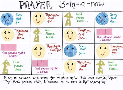 Flame: Creative Children's Ministry: Prayer 3 in a row game