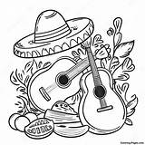 Colorful Mexican Fiesta Coloring Page  Pagescom sketch template