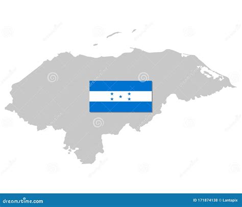 Flag and map of Honduras stock vector. Illustration of travel - 171874138