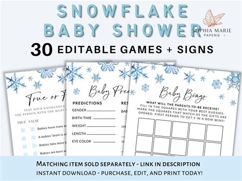 Snowflake Baby Shower Sign Baby Shower Cards and Gifts Sign - Etsy